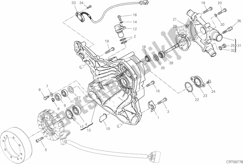 Alle onderdelen voor de Generator Deksel van de Ducati Multistrada 1260 S Pikes Peak 2018